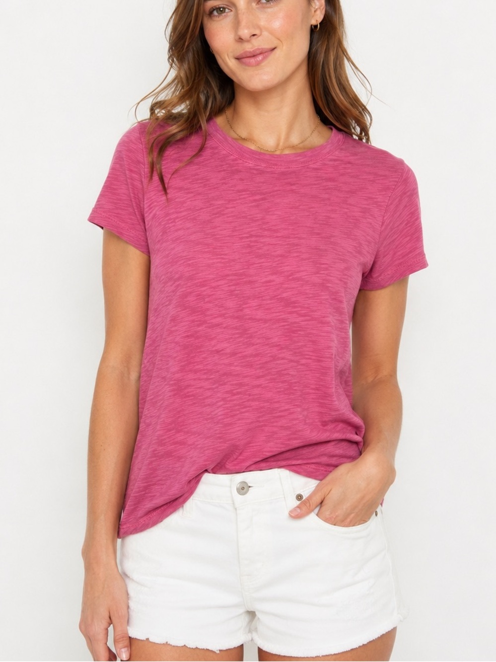 ATM Anthony Thomas Melillo Pink Cotton Slub Crewneck Tee Medium